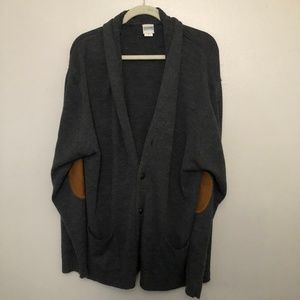 Haband dad's elbow pad cardigan grey